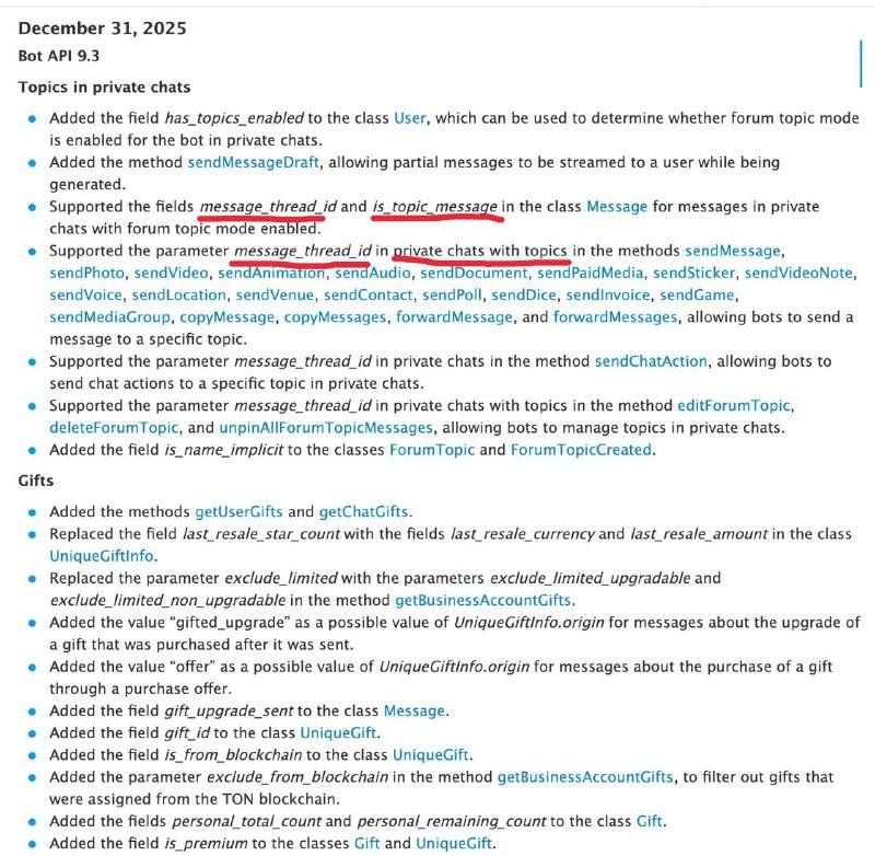 Но самый ценный подарок вчера нам сделал Паша

Не прошло и 2х месяцев, как в ТГ завезли threads (тем