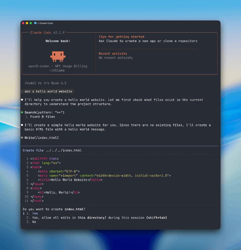 16 января в Ollama v0.14.0  добавили Anthropic Messages API

Т.е. можно добавить локальный ollama ил