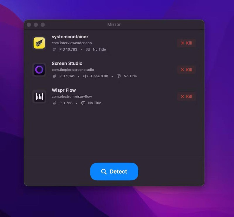 Ищем ВСЕ скрытые процессы на MacOS и уничтожаем их за один клик нашли тулзу, которая следит за тем,