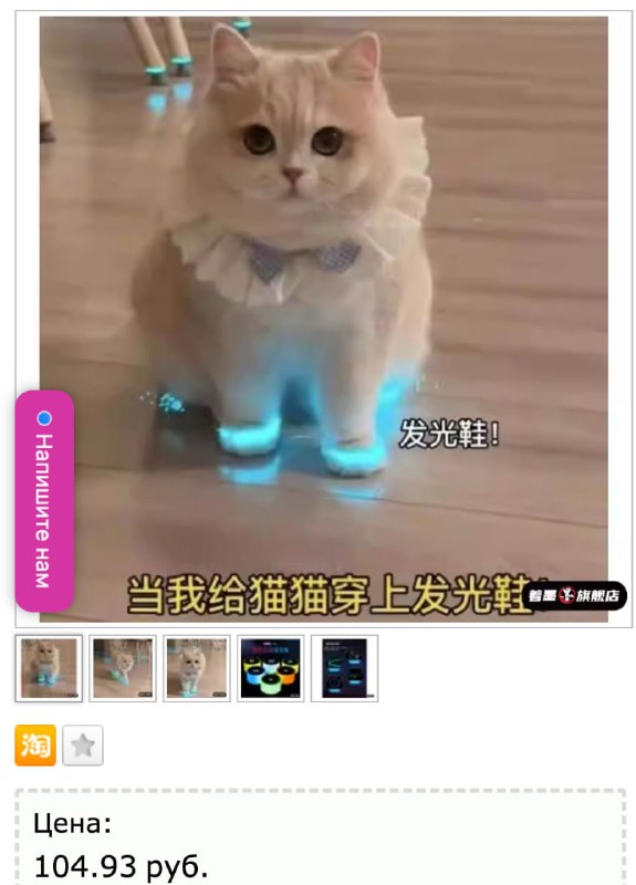 Светящиеся ТАПОЧКИ для котов нашли на китайских маркетплейсах  пушистых можно нарядить и сделать их