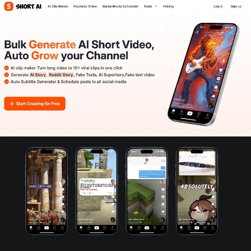 SHORT VIDEO AI TOOL 


 Short AI  Your Faceless Content Powerhouse!  
 Create viral TikToks, Reels &