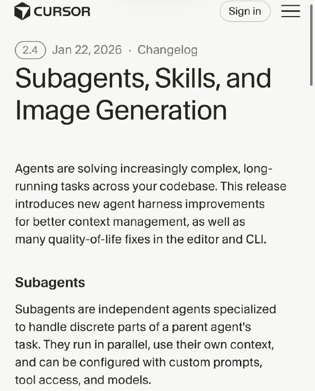 Cursor выкатили апдейт до 2.4
Спустя кучу времени они наконец добавили сабагентов, до кучи еще и на