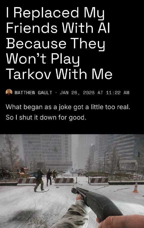Чел заменил ВСЕХ своих друзей на ИИ, потому что они не хотели играть с ним в ТАРКОВ. Да, парень прос