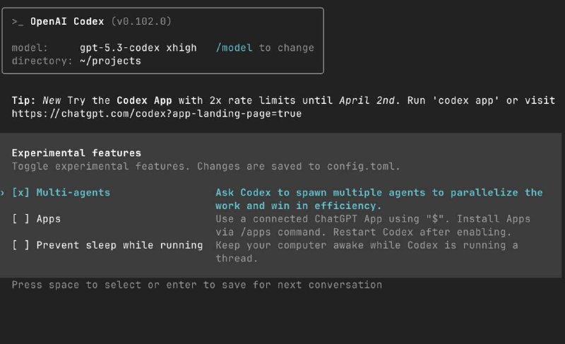 Обновление Codex 0.102: multi-agent и где это всё настраивается

В Codex 0.102 появилась эксперимент