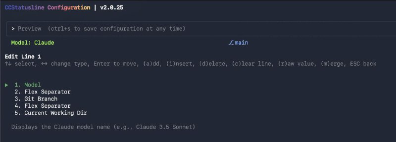 Сегодня обзор на ccstatusline — позволяет настроить статусную строку в Claude Code (3.6к звезд на ги