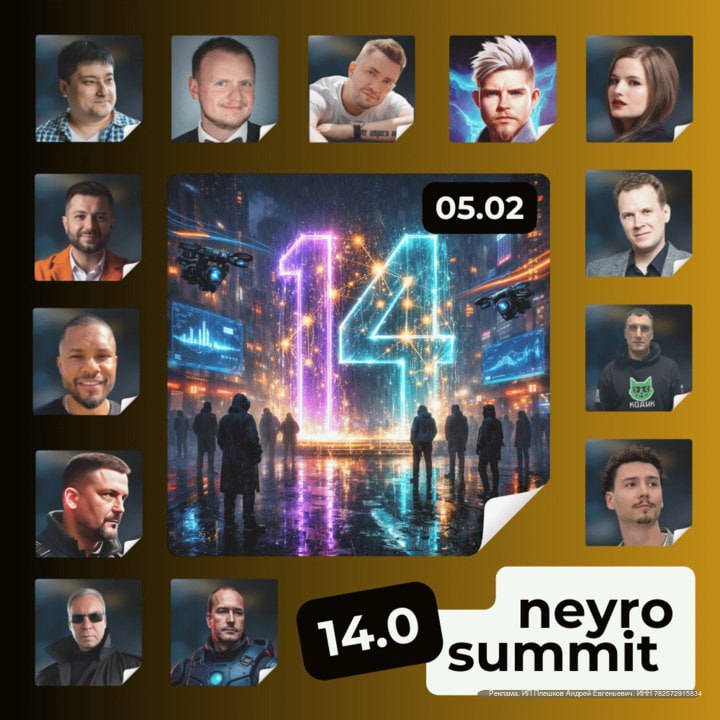 NEYROSUMMIT 14.0: Главная ИИ-конференция февраля

05 февраля в 10:00 по Москве стартует онлайн-конфе