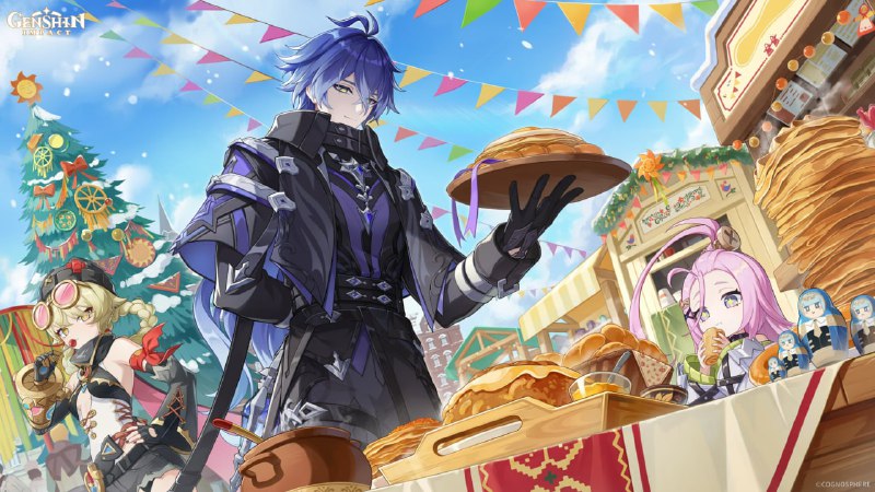 В Геншине началась Масленица! Разрабы выкатили арт с Кириллом, блинами и матрёшками  и дропнули пром