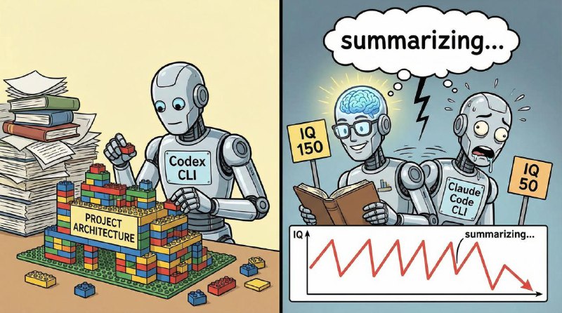 Codex CLI поражает тем, как он работает с контекстом.
На протяжении длительных сессий не случается