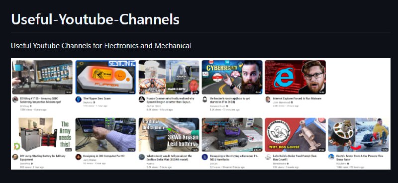 МЕГАБАЗА для кодеров и инженеров: 250 Ютуб-каналов с физикой, ремонтом батарей и даже создаем робото