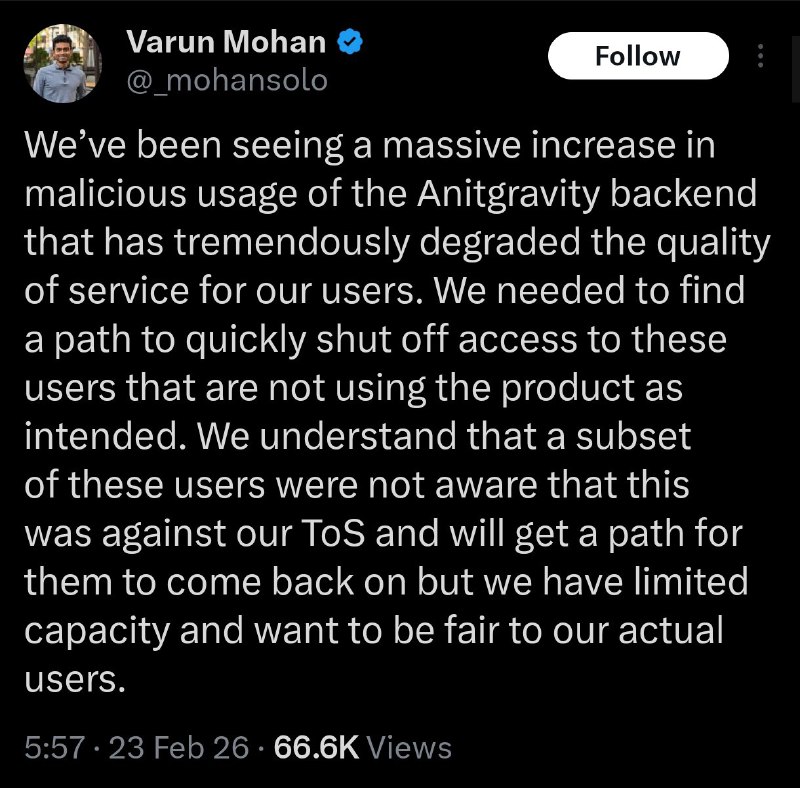 Google массово банит пользователей Antigravity

Google DeepMind закрыла доступ к Antigravity для час