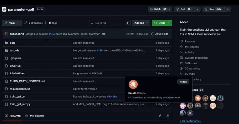 В последнем репозитории OpenAI Claude стал третьим контрибьютором
ForgetMe Boosty
Приобрести под