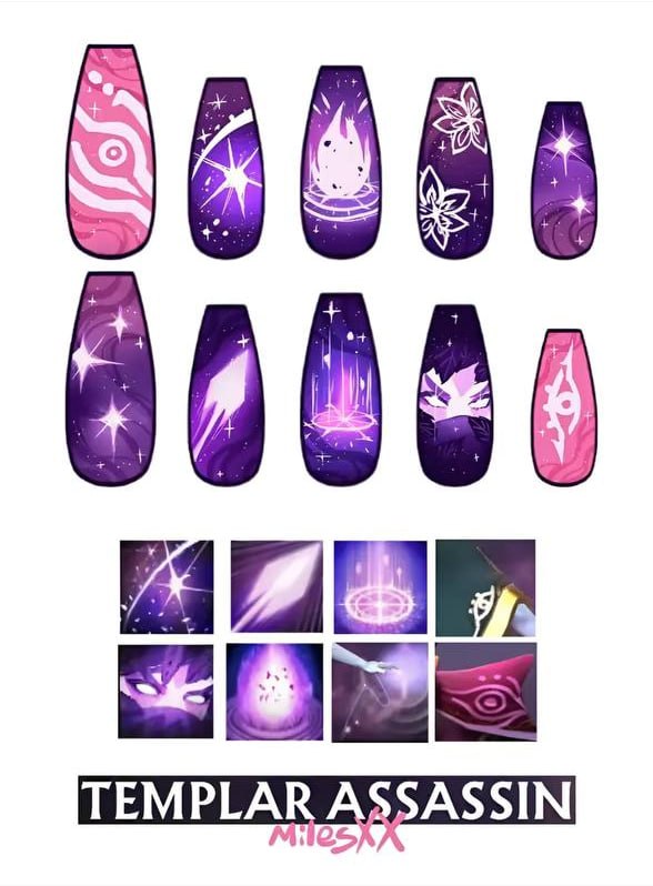 Ноготочки по ДОТЕ сделали в сети  готовый дизайн можно брать и использовать. Теперь каждый может сде