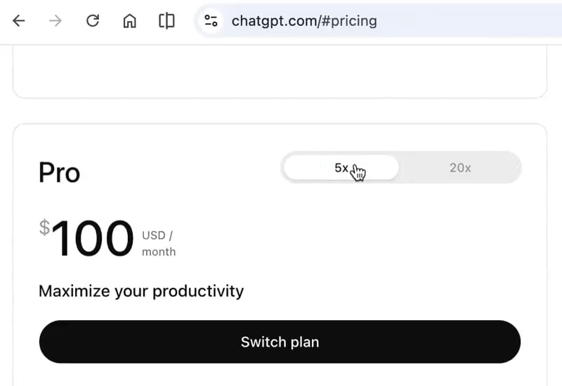 ChatGPT Pro переименовывают  теперь будет как у Claude

Базовый тариф назовут не Pro Lite, а Pro 5x.