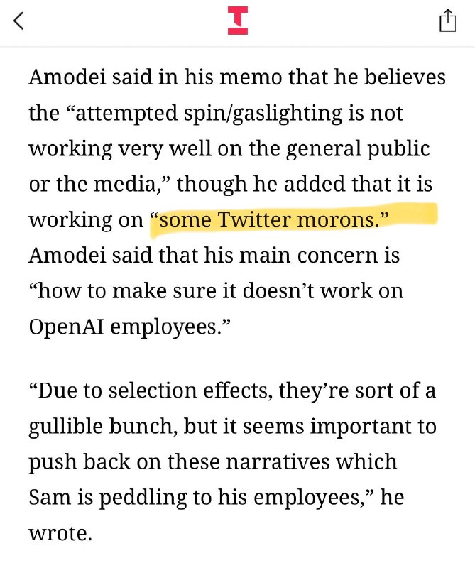 CEO Anthropic обвинил OpenAI во лжи из-за сделки с Пентагоном

В сеть просочился внутренний меморанд