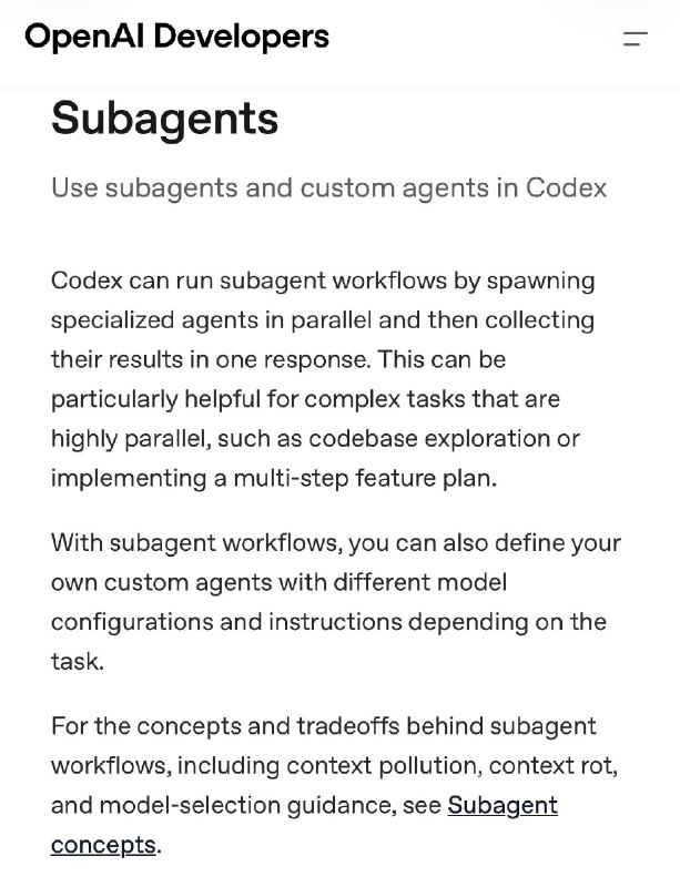 Subagents в Codex  небольшой стартовый гайд для общего понимания

В Codex появились subagents  дочер