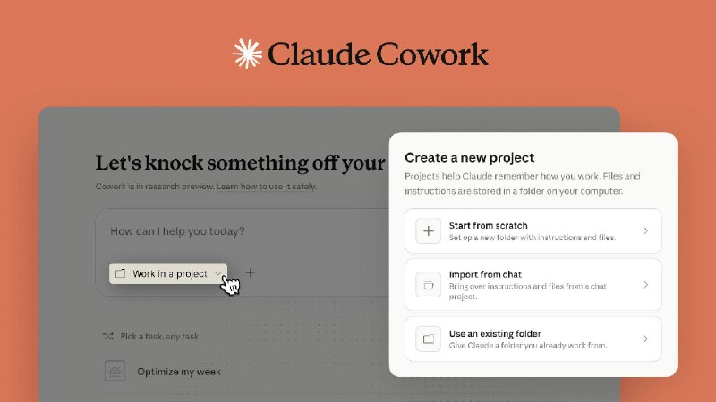 В Claude Cowork появились Projects

В режиме Cowork для Claude добавили Projects  новую функцию, кот