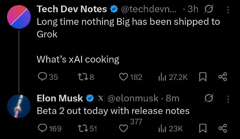 Grok 4.20 Beta 2 выходит сегодня по словам Илона.

 PERCEPTRON.