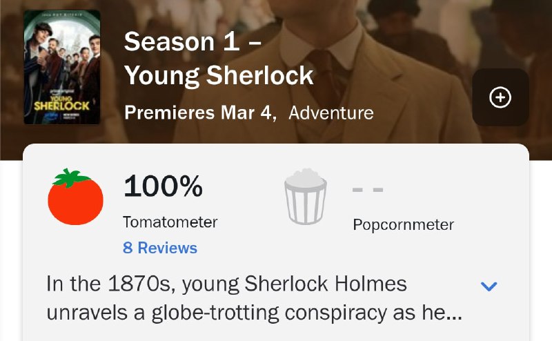 Молодой Шерлок Гая Ричи  тупо топ. Сериал залутал 100% на Rotten Tomatoes  и выходит уже завтра. 

К