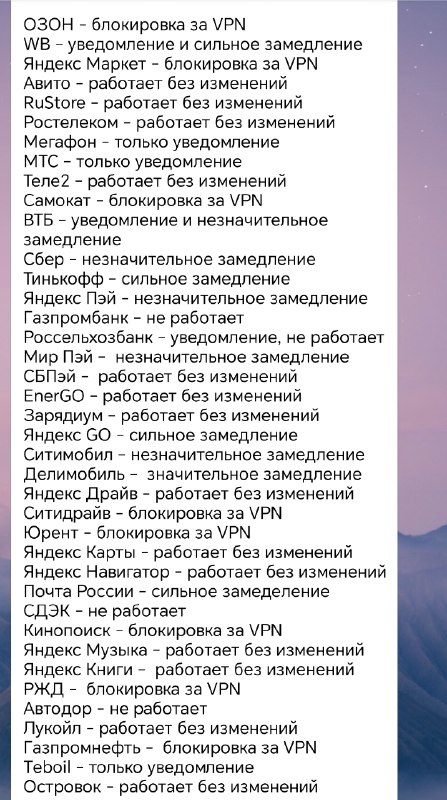 Какие приложения работают с VPN в России  твиттерские гении собрали памятку. На первой картинке чел