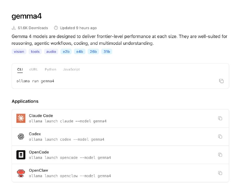Лучшая модель для локальнгого запуска Gemma 4 резлизнулась на ollama

Ну что затестим

https:ollama.